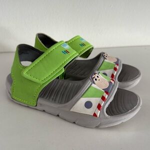 Buzz Lightyear Green and Gray Sport Sandals with Adjustable Straps size 8.5 US